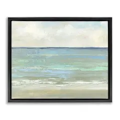 Stupell Industries Horizontal Beach Brush Strokes Floater Framed Canvas Wall Art Design by Sally Swatland