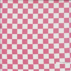 1 Yard Mesh Checkered/Geometric Print Fabric, 54&Prime; Wide Polyester Spandex Blend FUSCHIA/WHT