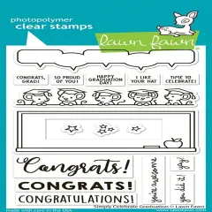 Lawn Fawn Clear Stamps 4"X6"-Simply Celebrate Graduation