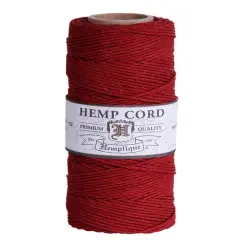 Hemptique 1mm #20 Hemp Cord Spools Jewelry Making Macrame Crochet Crafting Gift Wrapping Rio red
