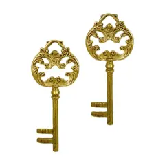 Small Gold Keys Set of 2 Over Sized Statues