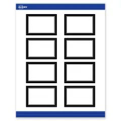 Avery Printable Rectangle Tags, Double Black Border, 2" x 3", Matte White Rectangle Tags, Laser/Inkjet, 80ct, Great for Product Tags