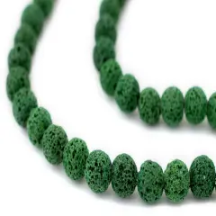 The Bead Chest Green Volcanic Lava Beads (8mm)