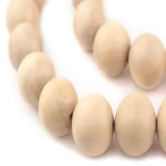 The Bead Chest Natural 24mm Wooden Beads in Cream for Jewelry Making &ndash; Round Loose Wood Spacer Beads I Approximately 17 Beads