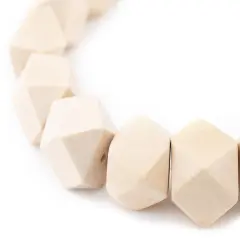 The Bead Chest Cream Cornerless Cube Wood Beads: 20mm Diamond Cut Natural Organic Beads for Jewelry Making
