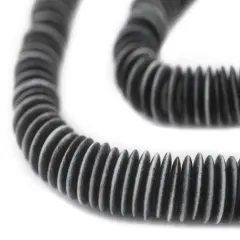 The Bead Chest Black Himalayan Bone Saucer Beads (12mm)