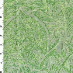 Fairy Green/Silver Gray Regal Leaf Jacquard Decor Fabric By the Yard