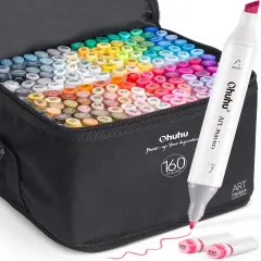 Ohuhu Oahu 160 Colors Alcohol Markers - Fine & Chisel - Dual Tips Art Markers