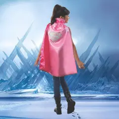Pink Supergirl Cape Costume Accessory for Kids with White Logo Design