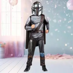 Kids Mandalorian Light Up Star Wars Costume with Cape and Mask