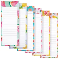 6-Pack Magnetic Grocery List Pad for Fridge- Cute Shopping List Paper Note Pads for Refrigerator, To-Do Memos (6 Fruit Designs, 60 Sheets Each) Multicolor