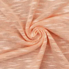 Orange-White Slub Stretch Spandex Rayon Jersey Knit Fabric By the Yard