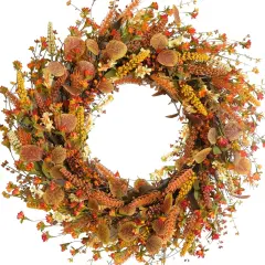 24 Inch Fall Wreath with Flowers