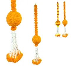 Marigold Garland Hanging Jhoomer Marigold Wall Hanging Indian Wedding Party Diwali Navratri Puja Decorations Day of the Dead Dia De Los Muertos Ofrenda Mexican Fiesta Halloween Decor Mango