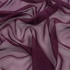 1 Yard Premium Eggplant Silk Chiffon Fabric Evening Gown Overlay, 44 Inches wide