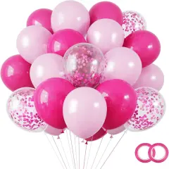 65pcs Hot Pink Balloons (Pink)