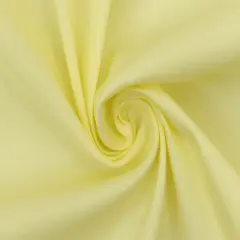 Light Yellow Solid Stretch Cotton Blend Broadcloth Woven Fabric By the Yard