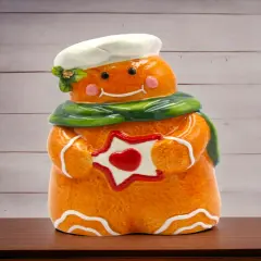 Ceramic Gingerbread Man Candy Box, Home D&eacute;cor, Gift for Her, Gift for Mom, Kitchen D&eacute;cor, Cafe Decor, Bakery Decor