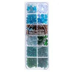 John Bead Mixed Czech Glass Beads Box, 200g Santorini Coast