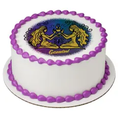 Gemini Zodiac Sign PhotoCake&reg; Edible Cake Topper Icing Image for 8 inch round cake or larger