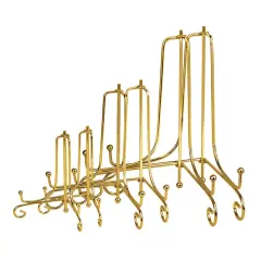 6 Pack Iron Display Stand,Gold Iron Easel Plate Holder Stand for Displaying Pictures, Plates, Books and Arts (4, 6, 8 inch)