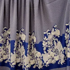 1 Yard Elegant Royal Off-White Floral Jacquard Fabric 52/54" Width