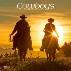 Cowboys | 2026 12 x 24 Inch (Hanging) Monthly Square Wall Calendar | Plastic-Free