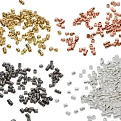 The Beadsmith Tube Crimp Beads, 1.5 x 1.5mm, Assorted Colors, 600 Pieces, Uniform Cylindrical Shape, No Sharp Edges, Designed to Secure The Ends of Jewelry Stringing Wires and Cables