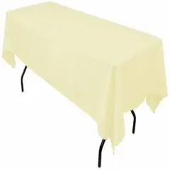 Rectangular Light Yellow Polyester Tablecloth 60&times;144 Inch Elegant D&eacute;cor for Weddings, Parties & Banquets