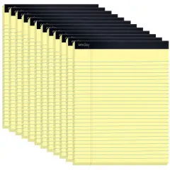 Enday Legal Pads 8.5 x 11 Inch, (12 Pack) 50 Sheets per Notepad, Note Pads, Legal Ruled Writing Pad with Perforated Pages Yellow