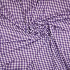 1 Yard Purple 1/8&Prime; Gingham Checkered Poly Cotton Fabric Non-Stretch Lightweight Textile 58/59 Inch Wide