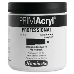 Schmincke Primacryl Professional Acrylic Paint - Mars Black, 237 ml Jar