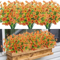 6 Bundles Artificial Fall Flowers - Orange