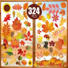 324 PCS Window Stickers Decor for Home, Office, Classroom,Fall Decorations