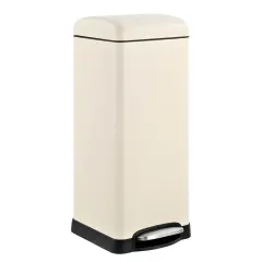 Stainless Steel Retro Step-On Trash Can with Liner 8 Gallon Beige