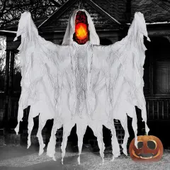55" Halloween Hanging Ghost with Eerie Yelling & Light Up