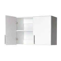 White Wall Cabinet with 16 inches Depth, Adjustable Shelf and Soft-Edge Doors