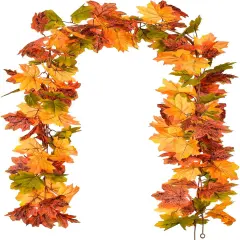 2 Pack Fall Maple Leaf Garland Artificial Maple Garland