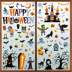 115PCS Halloween Window Clings - 9 Sheets
