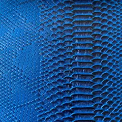1 Yard Faux Snake Skin Vinyl Fabric For Automotive Upholstery Handbags Crafts 54 Inch Width Blue