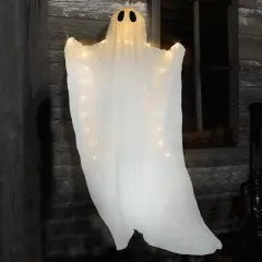 Hanging Light up Ghost Halloween Decor - Warm White