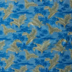 1 Yard Island Areca Palm Peachskin Fabric For Apparel Sewing And Craft Projects 45 Inch Blue