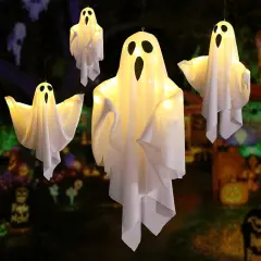 19.6" Hanging Ghosts Light Up Kit Decor LED Light - 4 Packs White