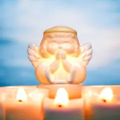 Ceramic Angel Plug-In Nightlight, Religious D&eacute;cor, Religious Gift, Church D&eacute;cor, Church Gift, Baptism Gift