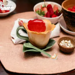 Ceramic Orchid Flower Cup and Saucer and Spoon-1 Set, Gift for Her, Gift for Mom, Gift for Friend or Coworker, Tea Party D&eacute;cor, Caf&eacute; Decor