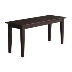 Solid Wood Entryway Bench with Tapered Legs in Brown Finish