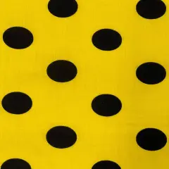 1 Yard Big Polka Dot Printed Poly Cotton Fabric 58/59 Inches Wide Yellow