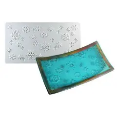 13&rdquo; x 7" x 0.5" Snowflake Texture Glass Fusing Kiln Mold
