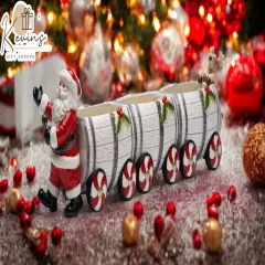 Ceramic Christmas Santa Train Box With Salt & Pepper ( 5 Pcs Set ), Home D&eacute;cor, Gift for Her, Gift for Mom, Kitchen D&eacute;cor, Christmas D&eacute;cor