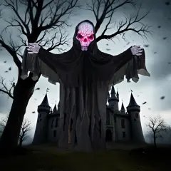72" Halloween Animatronics Ghost Outdoor Decoration - Reaper